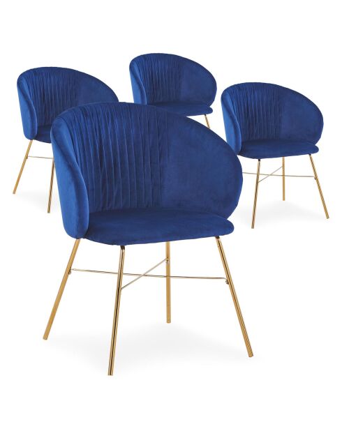 Chaise Smart Velours bleue - 61x59x80 cm