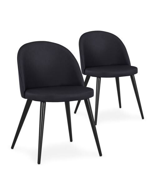 Maury Stühle, Kunstleder, 52 x 56 x 78 cm, Schwarz, 2 Stück