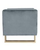 Gepolsterte Sitzbank aus silberfarbenem Samt, 160 x 60 x 60 cm