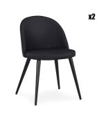 Maury Stühle, Kunstleder, 52 x 56 x 78 cm, Schwarz, 2 Stück