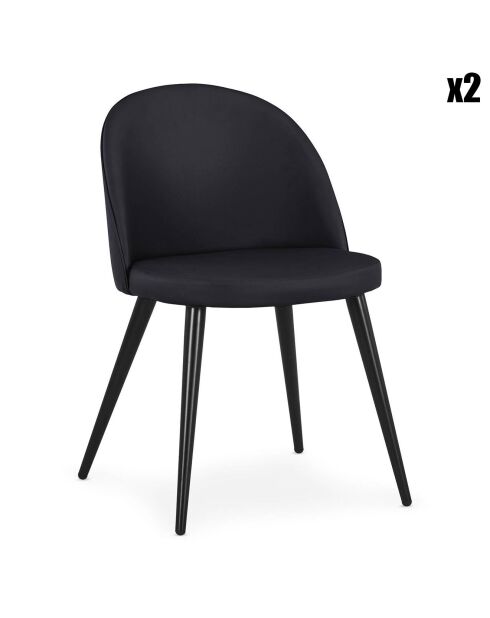 Maury Stühle, Kunstleder, 52 x 56 x 78 cm, Schwarz, 2 Stück