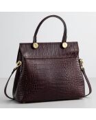 Sac à main en Cuir croco  Emy bordeaux - 27x19x12 cm
