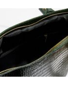 Sac cabas en Cuir croco Nico vert bouteille - 25x13x30 cm