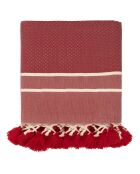 Plaid Stockholm Chevron Pompon rouge