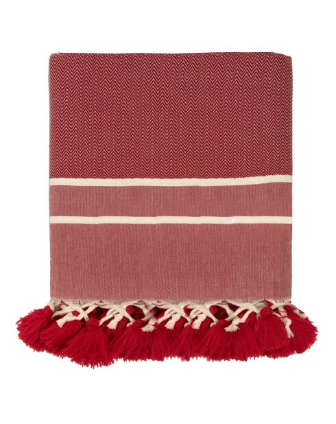 Schottenmuster Stockholm Chevron Red Pompom