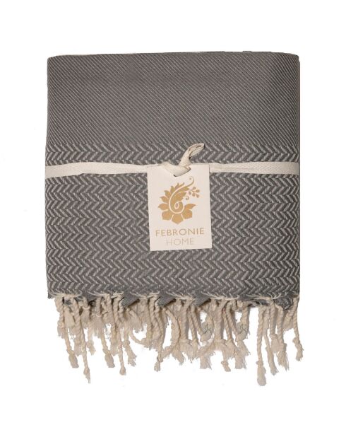 Plaid Oslo Jacquard gris moyen