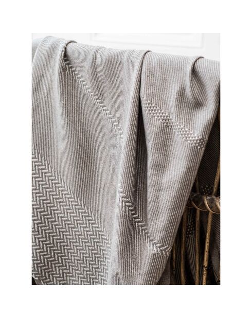 Plaid Oslo Jacquard mittelgrau