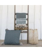 Plaid Stockholm Chevron Pompon Losange vert kaki 