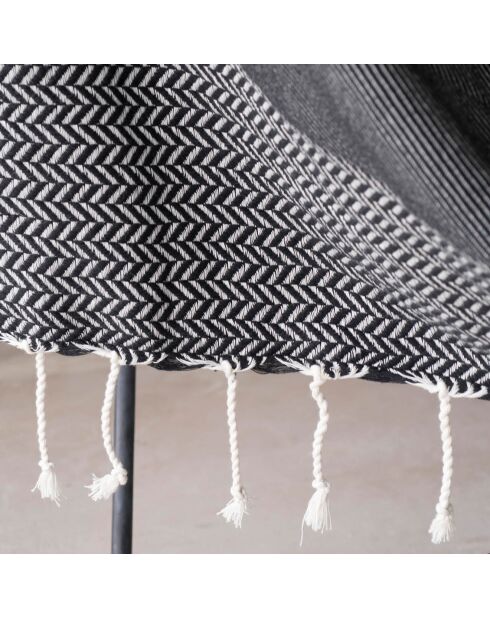 Tela escocesa negra Oslo Jacquard