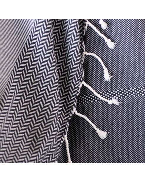 Tela escocesa negra Oslo Jacquard