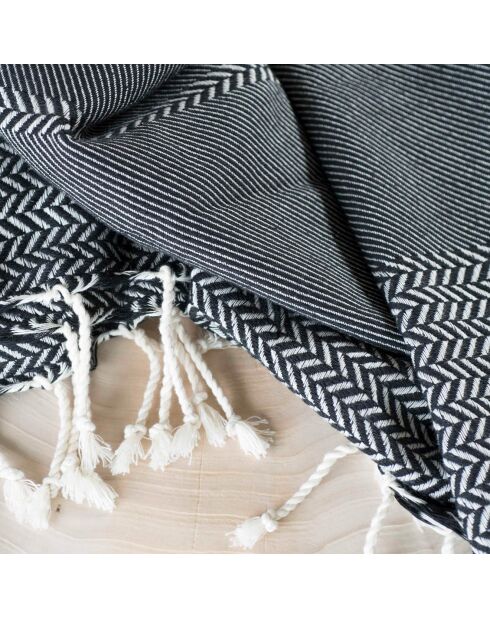 Tela escocesa negra Oslo Jacquard