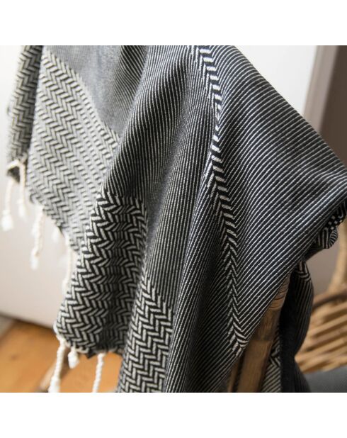 Tela escocesa negra Oslo Jacquard