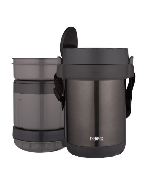 Porte-aliments isotherme à 3 compartiments gris - 1.6L