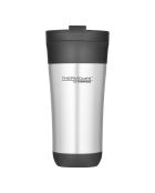 Mug isotherme à couvercle rabattable argenté - 42.5 cl
