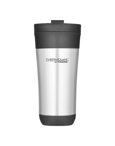Mug isotherme à couvercle rabattable argenté - 42.5 cl