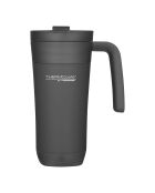 Mug isotherme à couvercle rabattable noir - 42.5 cl