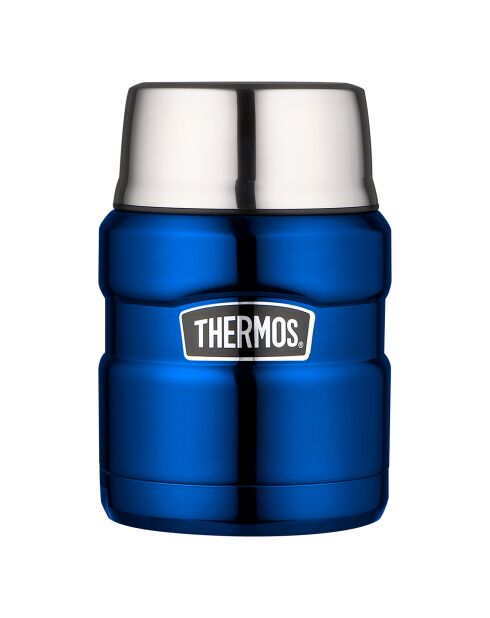 Porte-aliments isotherme métallique King bleu - 47 cl