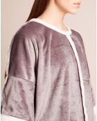 Poncho en Velours Cocoon gris/écru