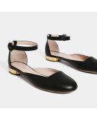 Zwarte leren sandalen van Pwl
