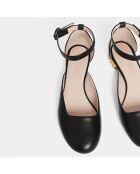 Zwarte leren sandalen van Pwl
