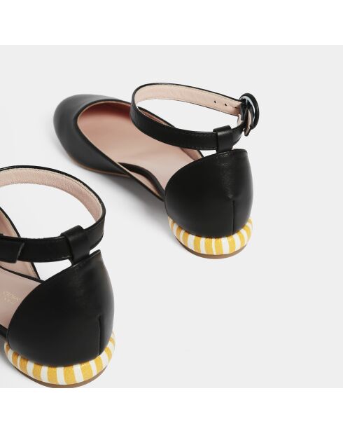 Zwarte leren sandalen van Pwl
