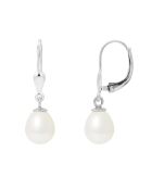 Pendientes de oro blanco con perlas cultivadas en agua dulce
