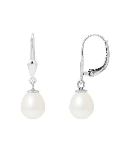 Witgouden peeroorbellen met zoetwater gekweekte parels