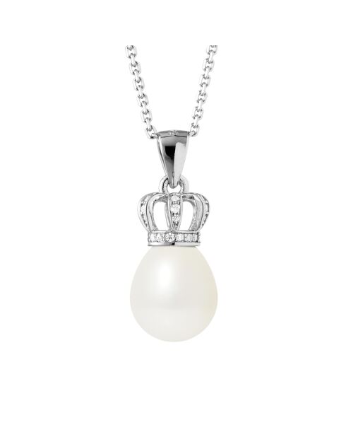 Collier en Argent Perle de Culture d'Eau Douce poire blanche