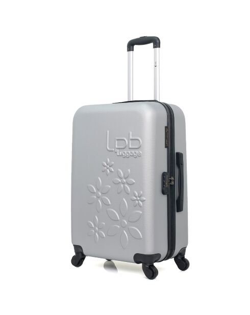 Valise Moyen Séjour 4 roues simples Eleonor 65 cm grise