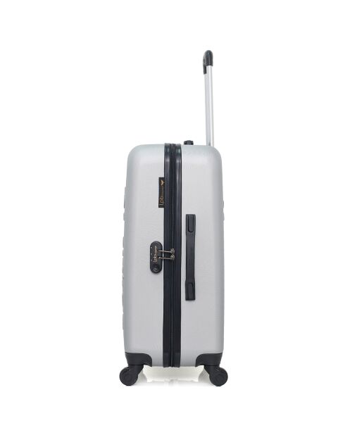 Valise Moyen Séjour 4 roues simples Eleonor 65 cm grise