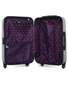 Valise Moyen Séjour 4 roues simples Eleonor 65 cm grise