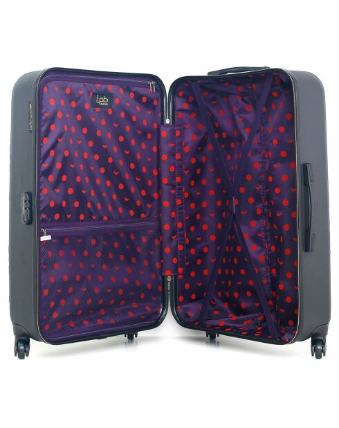 Valise Cabine 4 roues simples Naïs 55 cm gris foncé