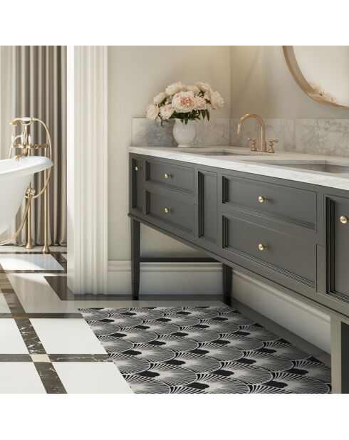 Tapis vinyle Belle époque blanc/noir - 50x100 cm