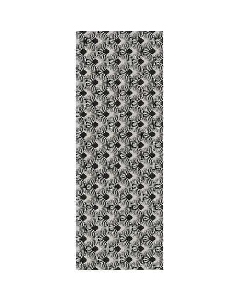 Tapis vinyle Belle époque blanc/noir  - 66x180 cm