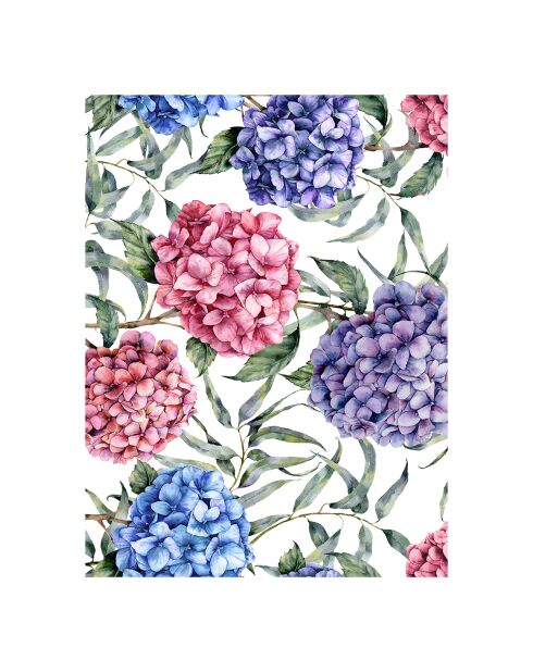 Mehrfarbiger Hortensien-Vinylteppich - 200x266 cm