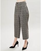 Pantalon en Laine mélangée à carreaux gris