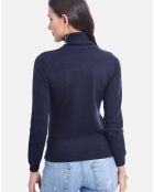 Pull en Cachemire & Soie Mélangés Selena bleu nuit