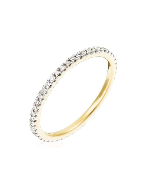 Bague Belle Alliance Tour Complet diamants 0.16 ct or jaune