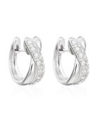 Boucles d'oreilles Demi Croisés diamants 0.27 ct or blanc