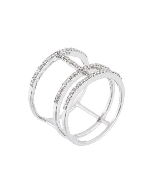 Geometrischer Diamantring aus 0,24 Karat Weißgold