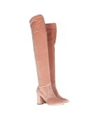 Cuissardes en Velours rose - Talon 8.5 cm