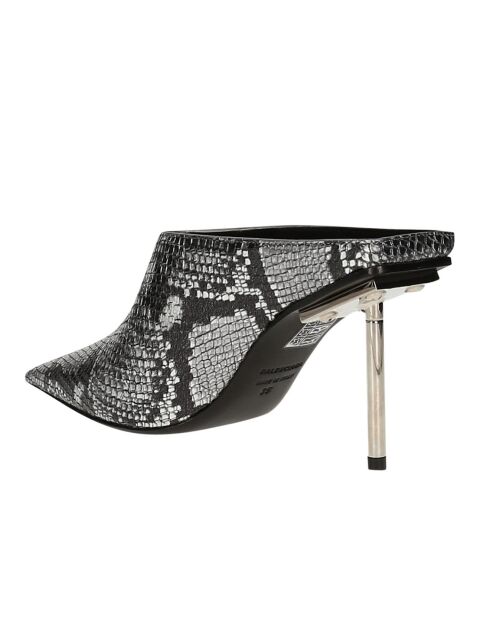 Mules en Cuir argentées - Talon 9.5 cm