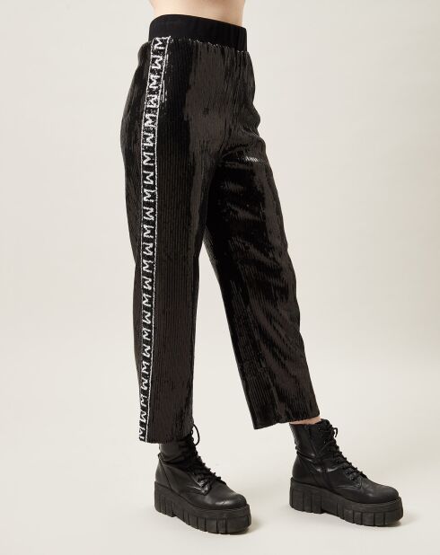 Pantalon Shiny Run en sequins noir