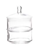 Bonbonnière 2 étages transparente - D.12xH.18 cm