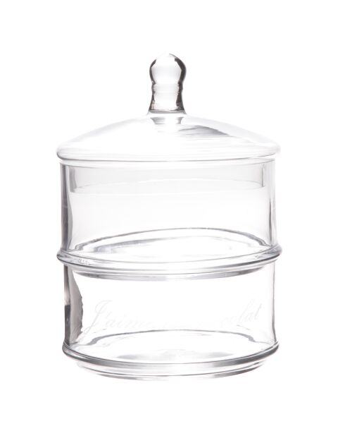 Bonbonnière 2 étages transparente - D.12xH.18 cm