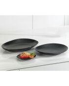 4 Assiettes plates Vongola noires - 28x25.5 cm