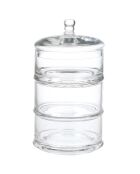 Bonbonnière 3 étages transparente - D.12xH.22.4 cm