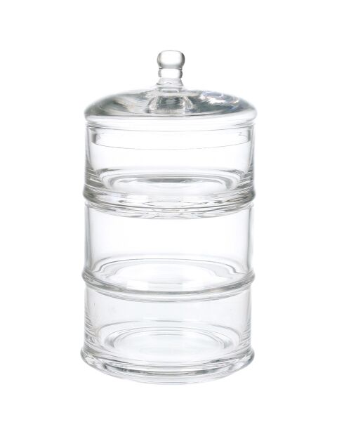 Bonbonnière 3 étages transparente - D.12xH.22.4 cm