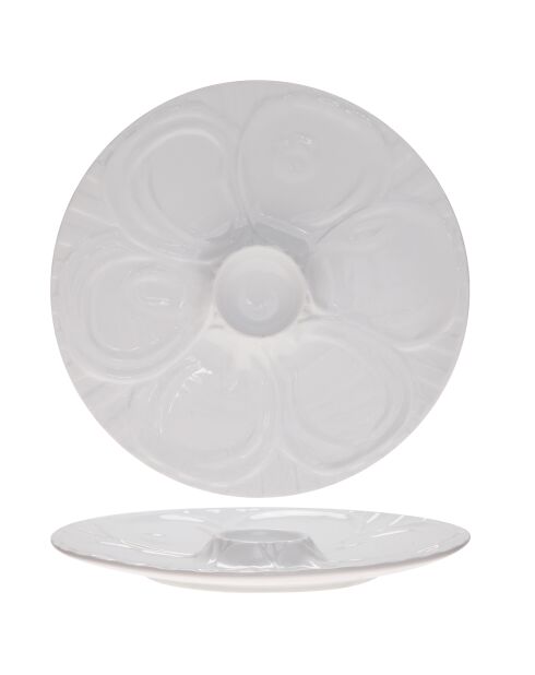 Assiette à huitres blanche - D.28.5 cm