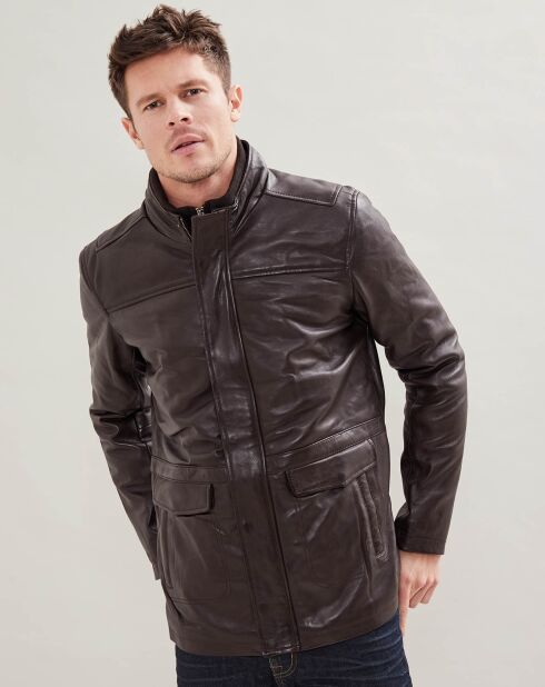 Chaqueta de cuero Baudouin marrón